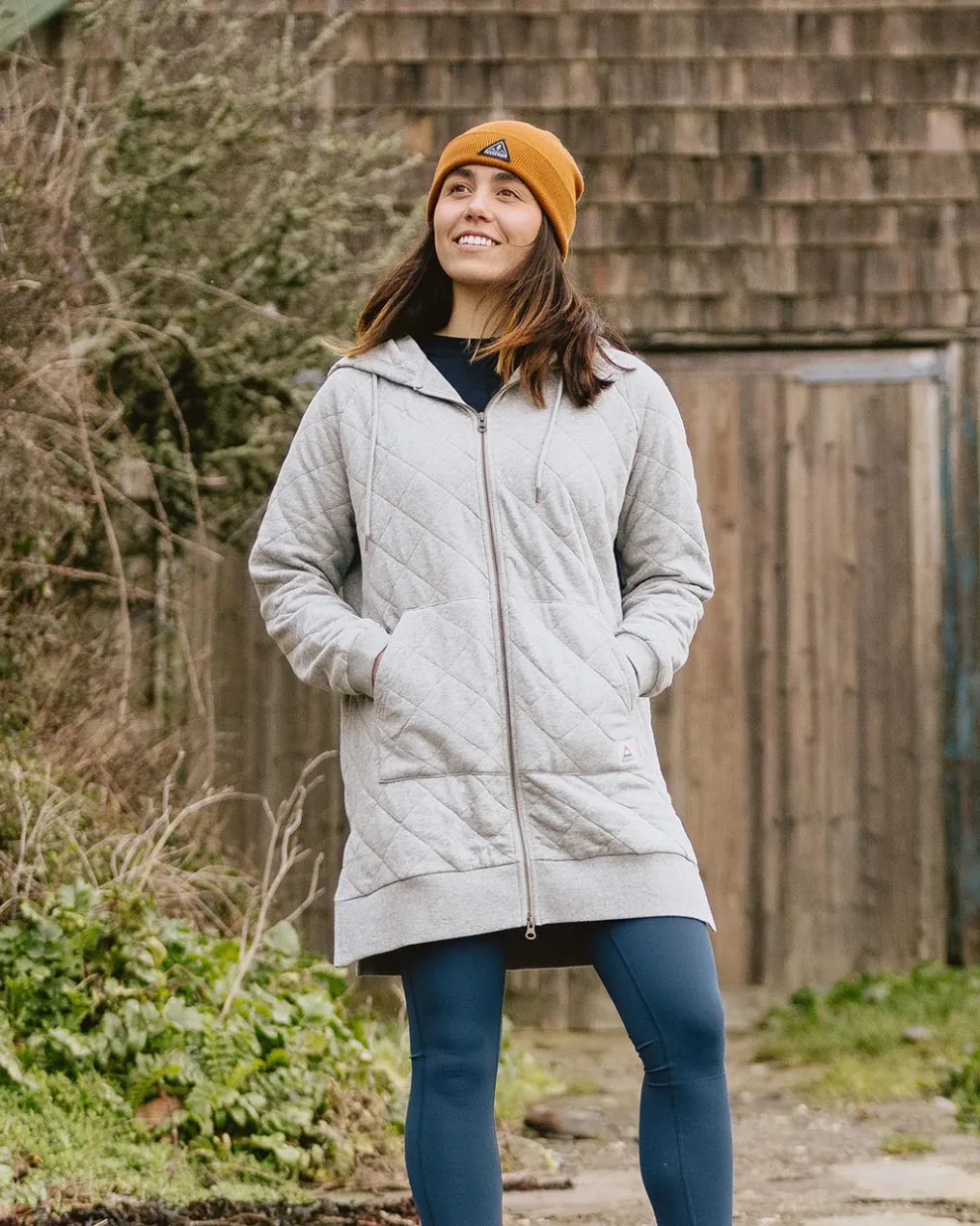 Getaway Recycled Cotton Quilted Full Zip Hoodie