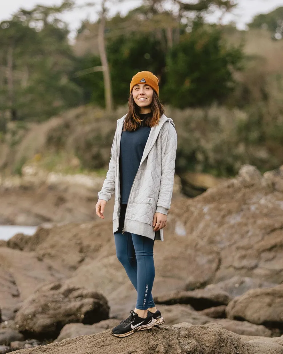 Getaway Recycled Cotton Quilted Full Zip Hoodie