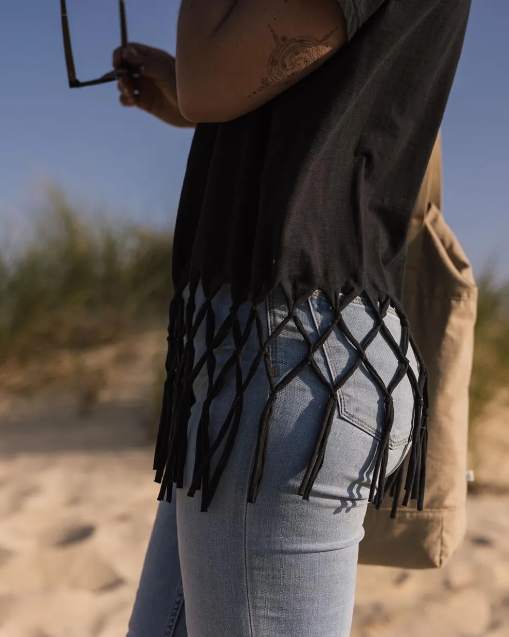 Henna Recycled Cotton Tassel T-Shirt