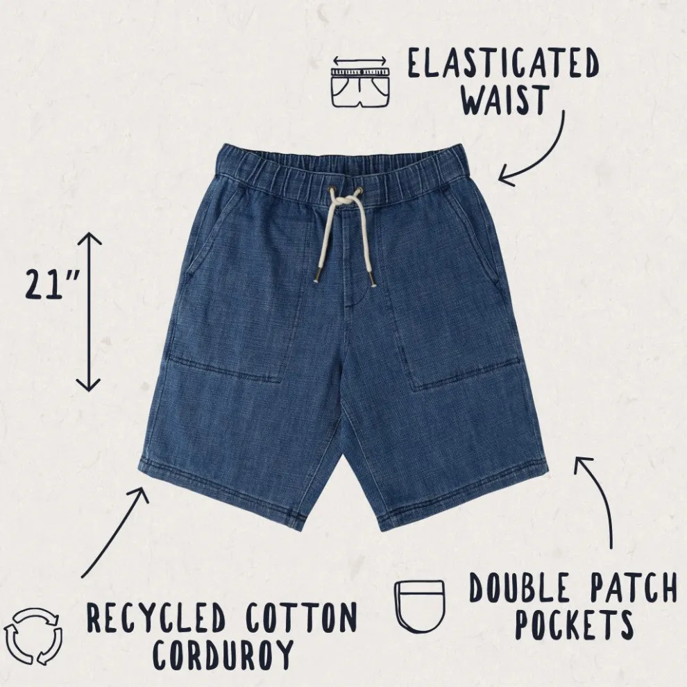Pine Recycled Cotton Cord Shorts