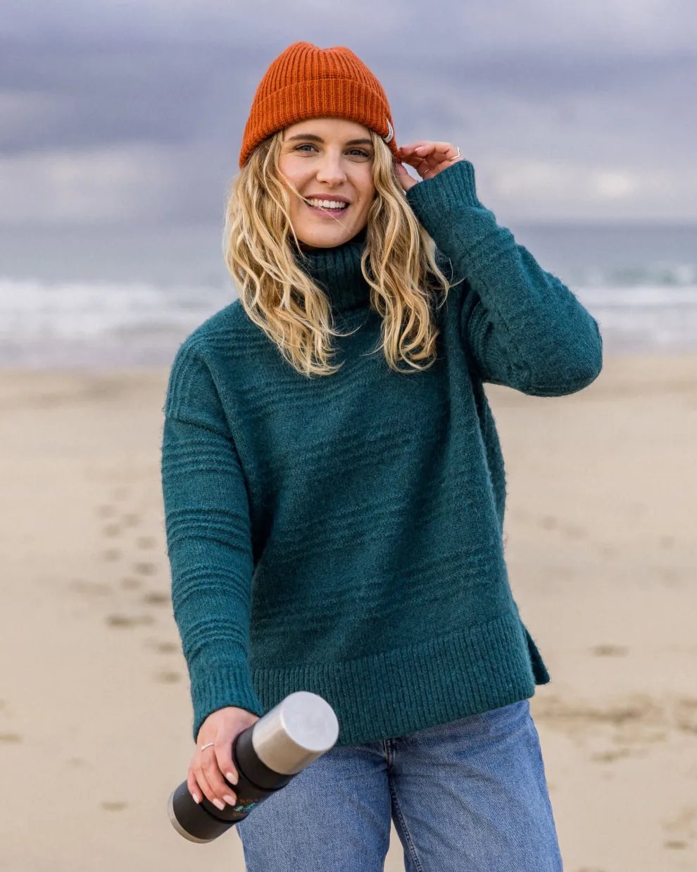 Snug Recycled Polo Neck Knitted Jumper
