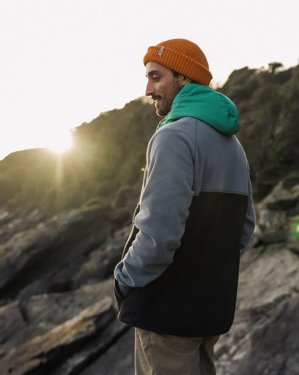 Woodland Hooded 1/2 Zip Polar Fleece