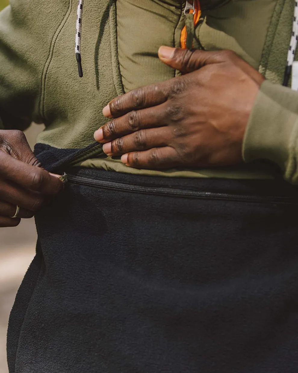 Woodland Hooded 1/2 Zip Polar Fleece